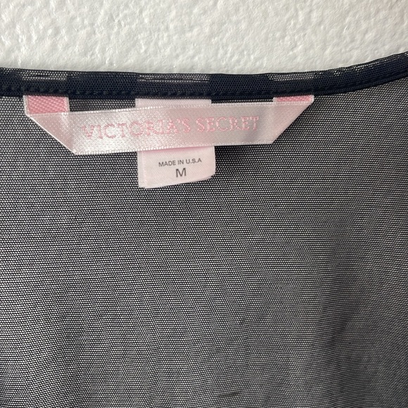 Victoria's Secret Black Sheer Lace V-Neck Blouse - Picture 2 of 7